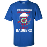 I Just Want To Drink Hot Chocolate & Watch Wisconsin Badgers Ugly Christmas Sweater PINGPONG