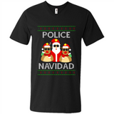 FUNNY POLICE NAVIDAD T-SHIRT Santa Christmas Party - Men's V-Neck