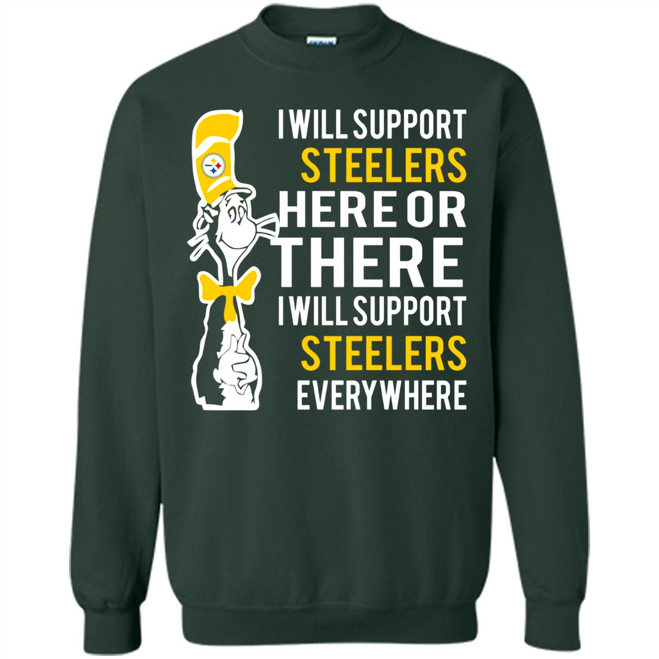 Shirt For Dr Seuss Cat And Pittsburgh Steelers Fans - Sweatshirt