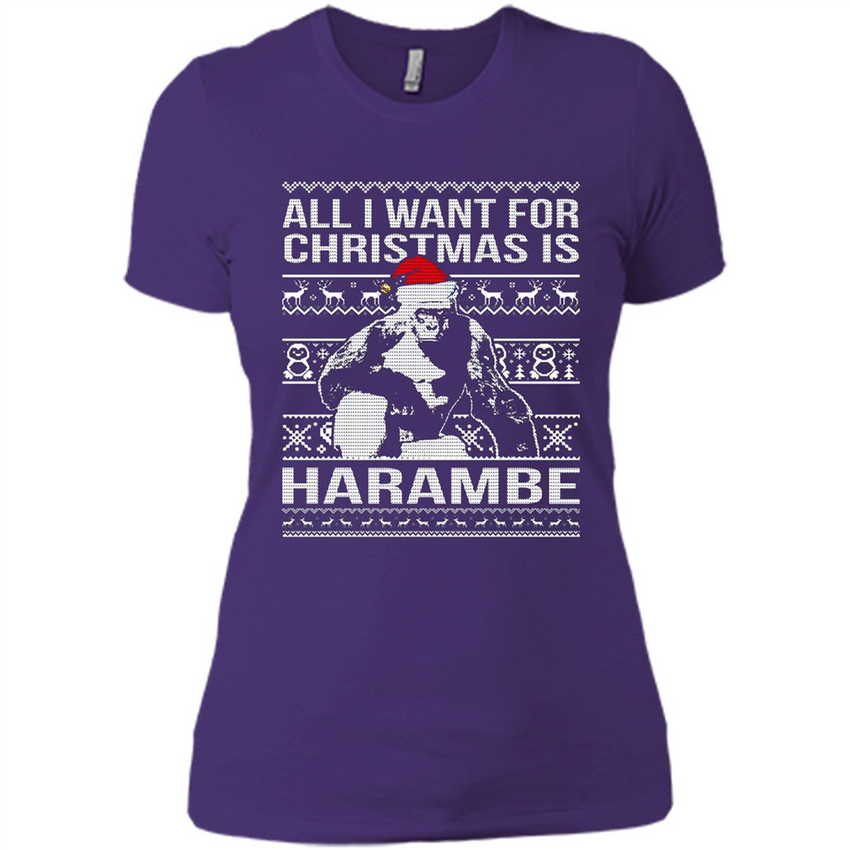 All I Want For Christmas Is Harambe Christmas - Ladies' Boyfriend T-Shirt