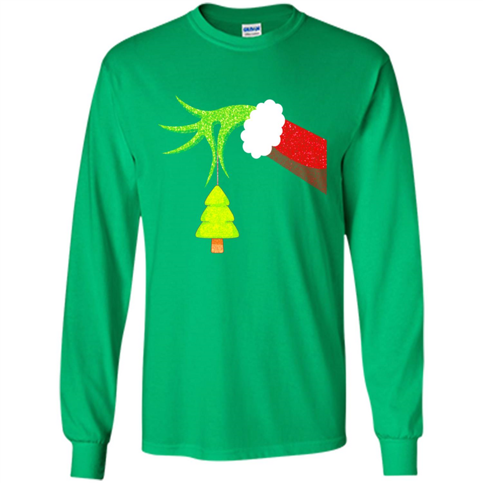 Funny Grinch Hand Holding Christmas Tree Ornament Christmas PING PONG
