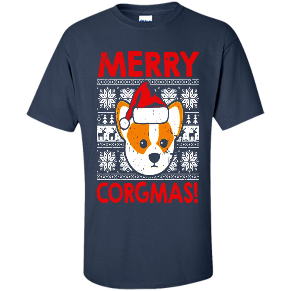 Funny Christmas Santa Corgi Dog Merry Corgmas - Shirt