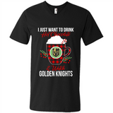 I Just Want To Drink Hot Chocolate & Watch Vegas Golden Knights Ugly Christmas Sweater PINGPONG