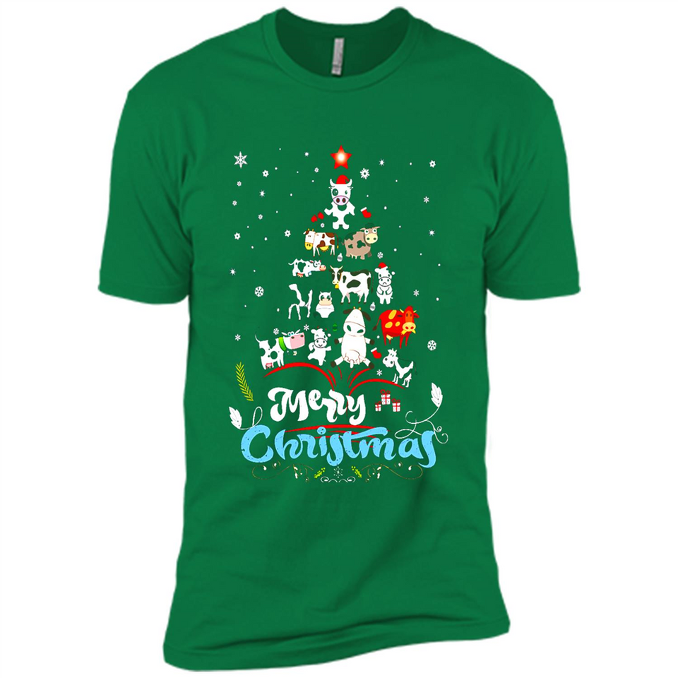 Christmas Ugly Sweater Animal Tree Pine Merry Christmas - Premium Short Sleeve T-Shirt