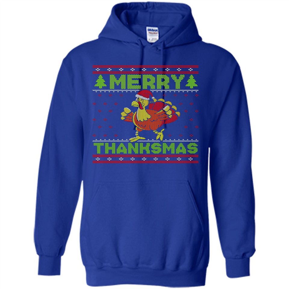 Merry Thankmas Ugly Xmas Thanksgiving Turkey Sweatshirt - Hoodie