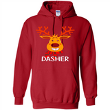 Dasher Reindeer Santa Claus Funny Xmas Holiday T-Shirt - Hoodie