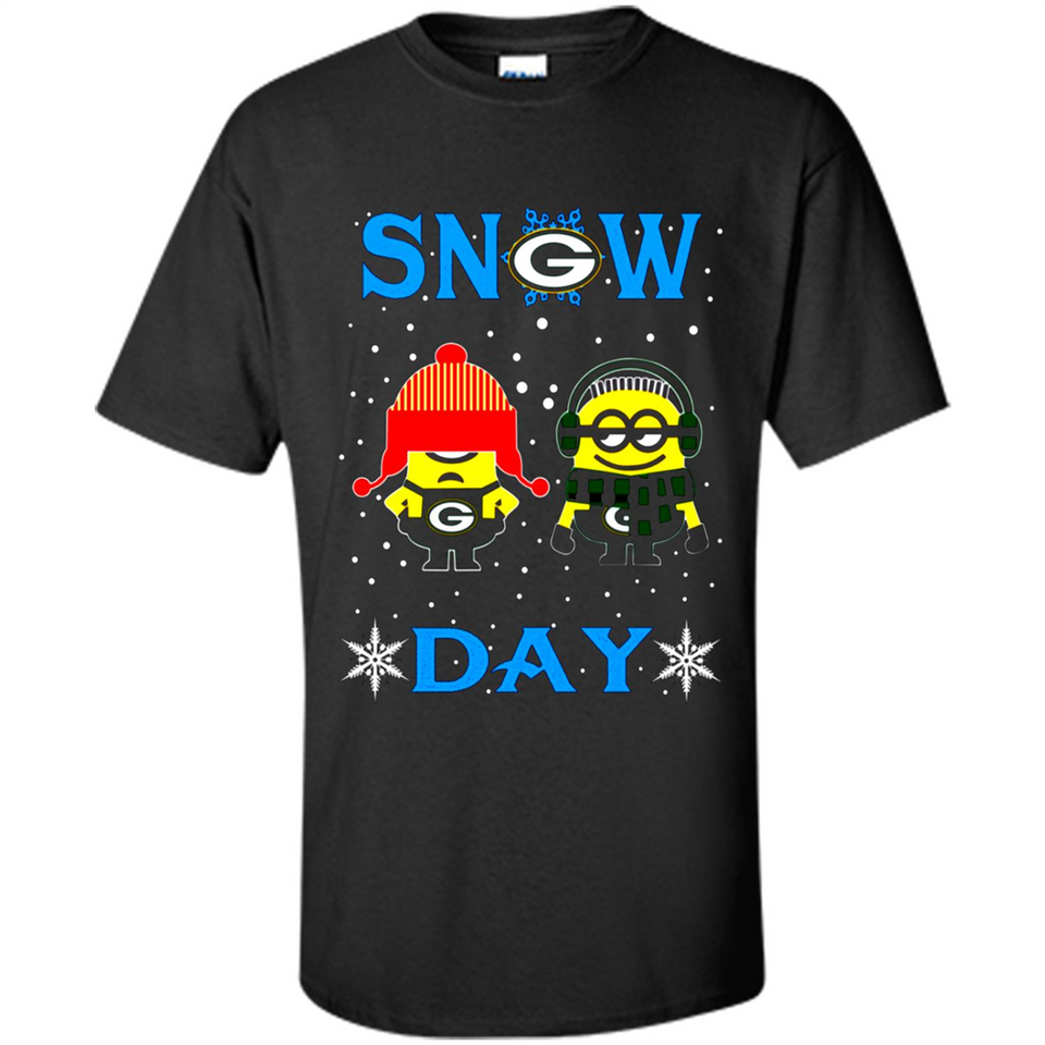 Snow Day Shirt For Green Bay Packers Vs Minion Fans pingpong