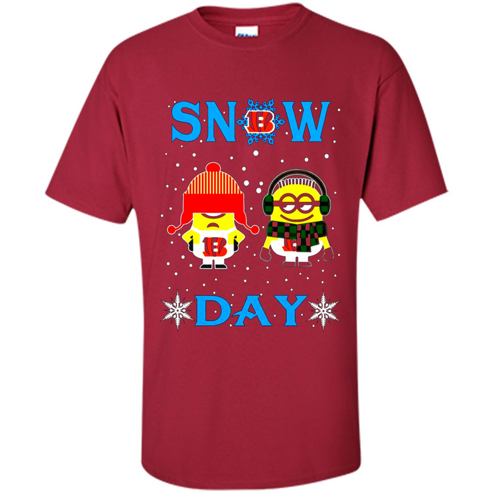 Snow Day Shirt For Cincinnati Bengals Vs Minion Fans pingpong