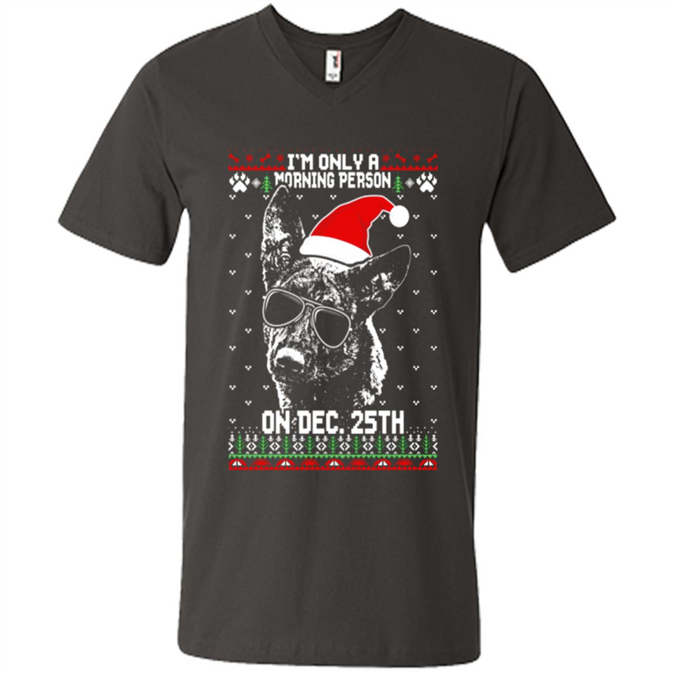 Morning Person Dutch Shepherd Funny Xmas - Men's V-Neck