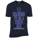 Reasons to be a Indianapolis Colts Fan Complete List on Back - Premium Short Sleeve T-Shirt