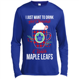 I Just Want To Drink Hot Chocolate & Watch Toronto Maple Leafs Ugly Christmas Sweater PINGPONG