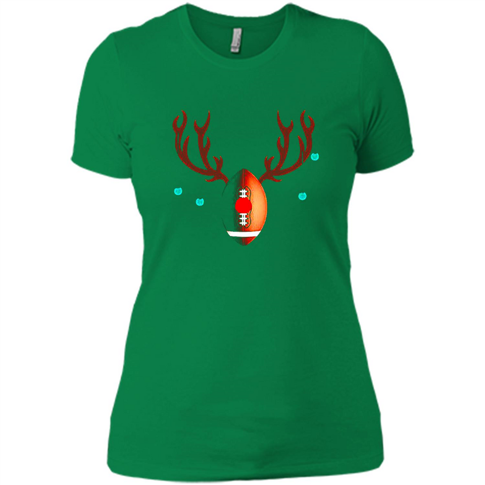 Football Christmas Shirt Reindeer Christmas Football Funny - Ladies' Boyfriend T-Shirt