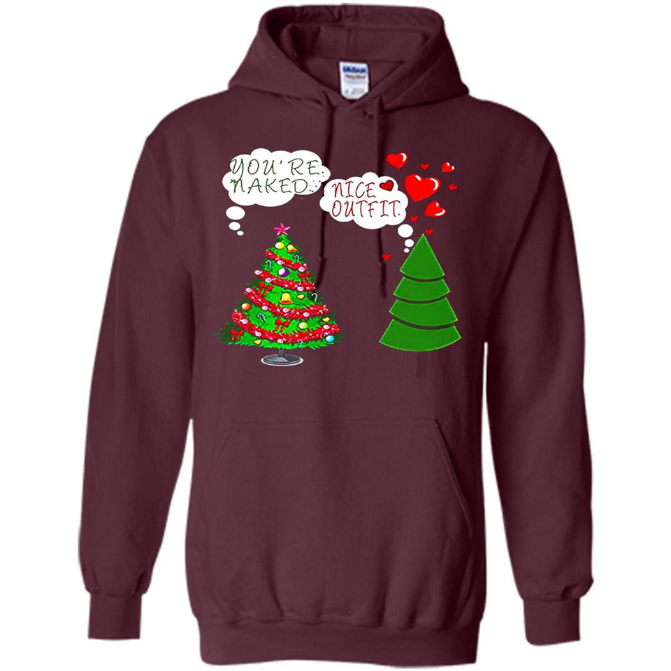 Fir Loves Christmas Tree Funny Undecorated Joke - Hoodie