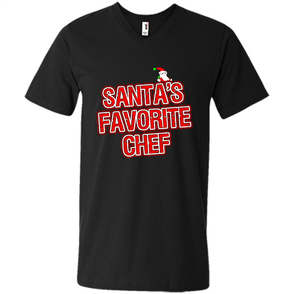 Funny Christmas Clothes - Santas Favorite Chef - Men's V-Neck
