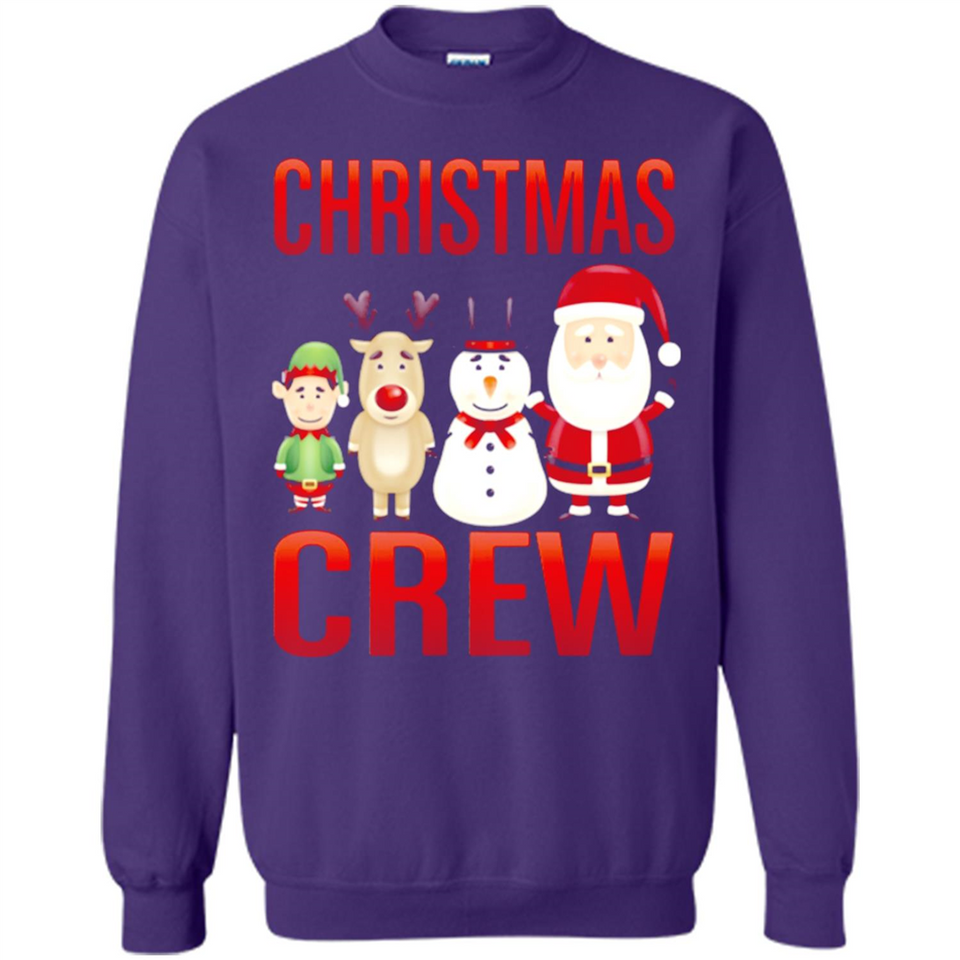 CHRISTMAS CREW Shirt X-mas Santa Snowman Reindeer Elf - Sweatshirt