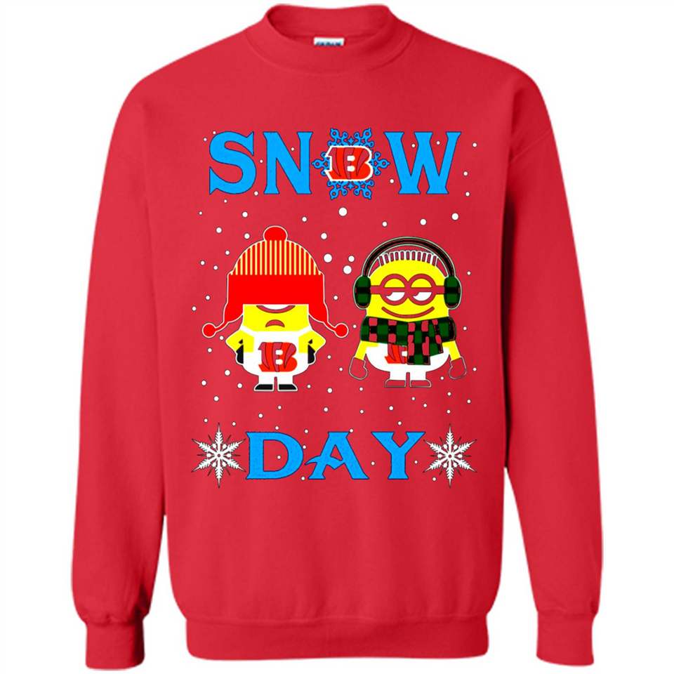 Snow Day Shirt For Cincinnati Bengals Vs Minion Fans pingpong
