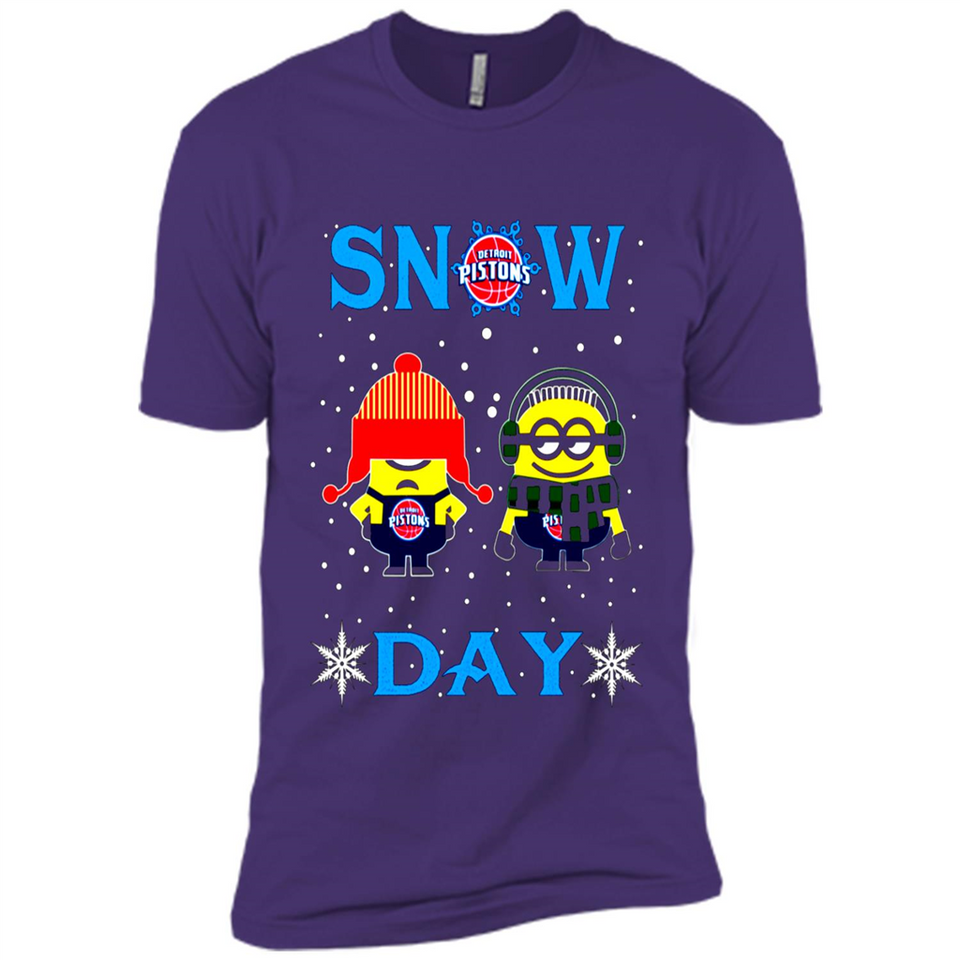Snow Day Shirt For Detroit Pistons Vs Minion Fans pingpong