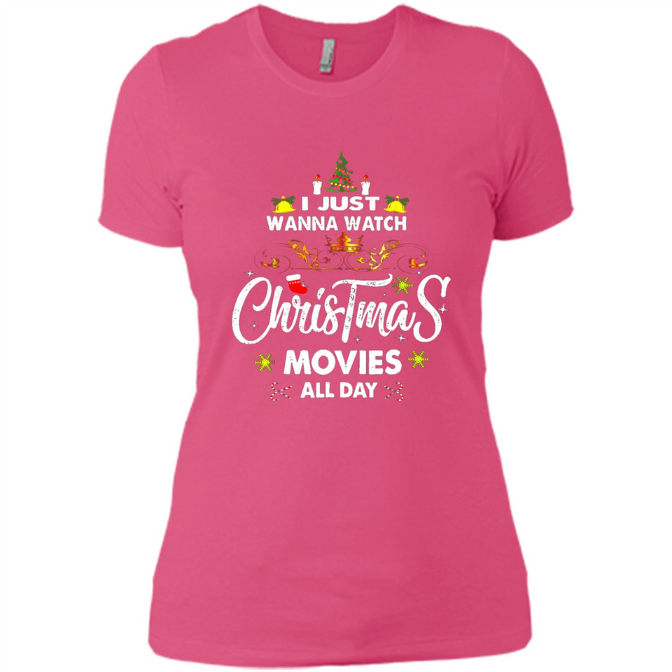 Funny Christmas Movie Shirt, Christmas Movies - Ladies' Boyfriend T-Shirt