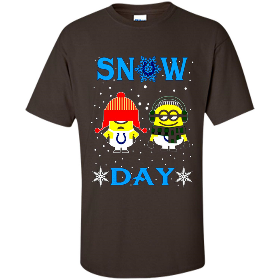 Snow Day Shirt For Indianapolis Colts Vs Minion Fans pingpong