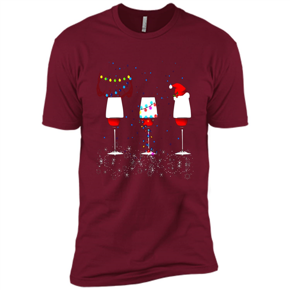 Christmas Red Wine Funny Merry Xmas Sweatshirt - Premium Short Sleeve T-Shirt