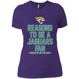 Reasons to be a Jacksonville Jaguars Fan Complete List on Back - Ladies' Boyfriend T-Shirt