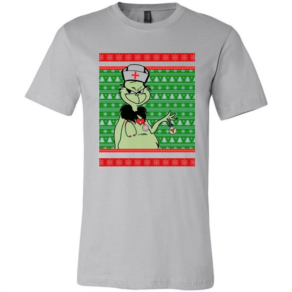 Grinch Nurse Ugly Christmas Sporty T-Shirt PINGPONG - Canvas Unisex T-Shirt