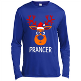 Prancer Reindeer Santa Claus Funny Xmas Holiday T-Shirt - Canvas Long Sleeve T-Shirt