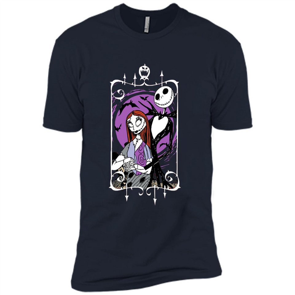 Disney Nightmare Before Christmas Jack And Sally T-Shirt - Premium Short Sleeve T-Shirt