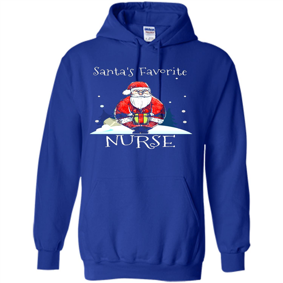 Funny Christmas Nurse Shirt, Santa_s Favorite Nurse - Hoodie