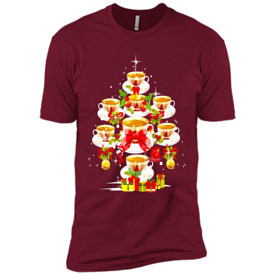 Tea Christmas Tree T-shirt Funny Tea Xmas Gift