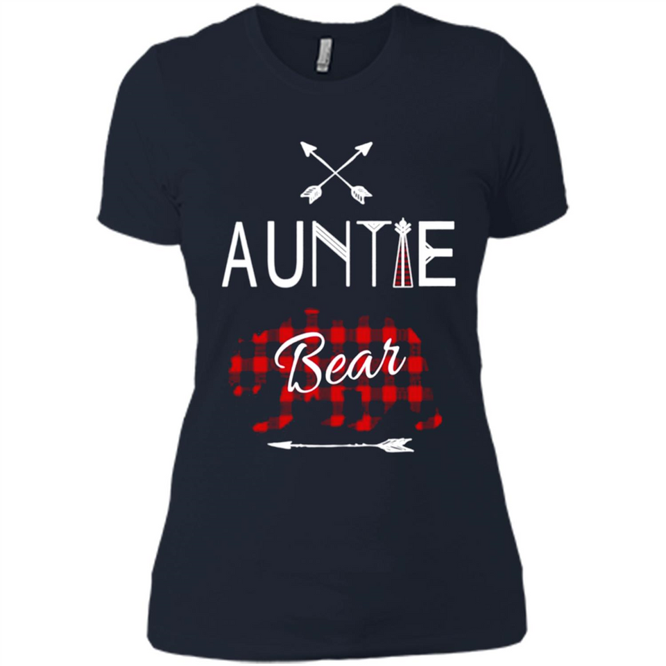 Aunt Shirt Buffalo Plaid Family Camp Bear Tee - Ladies' Boyfriend T-Shirt
