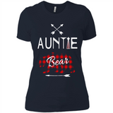 Aunt Shirt Buffalo Plaid Family Camp Bear Tee - Ladies' Boyfriend T-Shirt