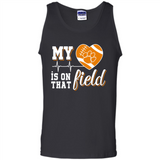 Clemson Tiger Paw Football My Heart is on that Field - Tank Top