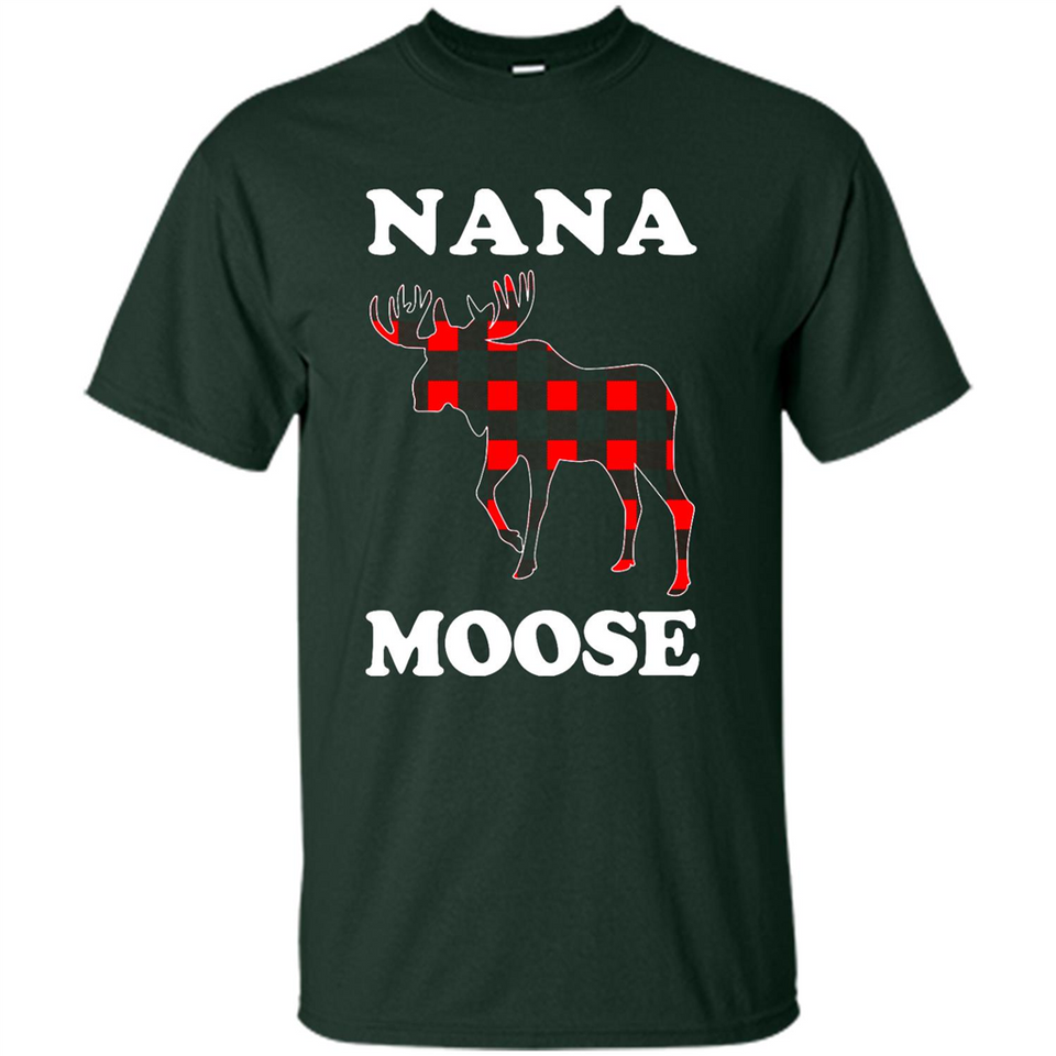 Nana Moose Funny Christmas Plaid Buffalo T-Shirt - Shirt