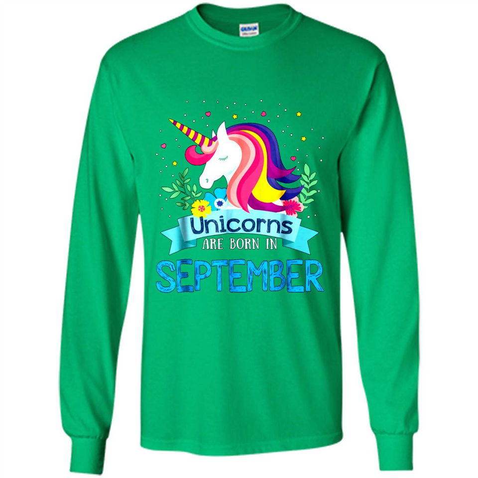 Unicorns are born in September Birthday Rainbow Gift Ladies Custom