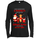 Never Underestimate A January Woman Watches Hallmark Movies Sweatshirt PINGPONG
