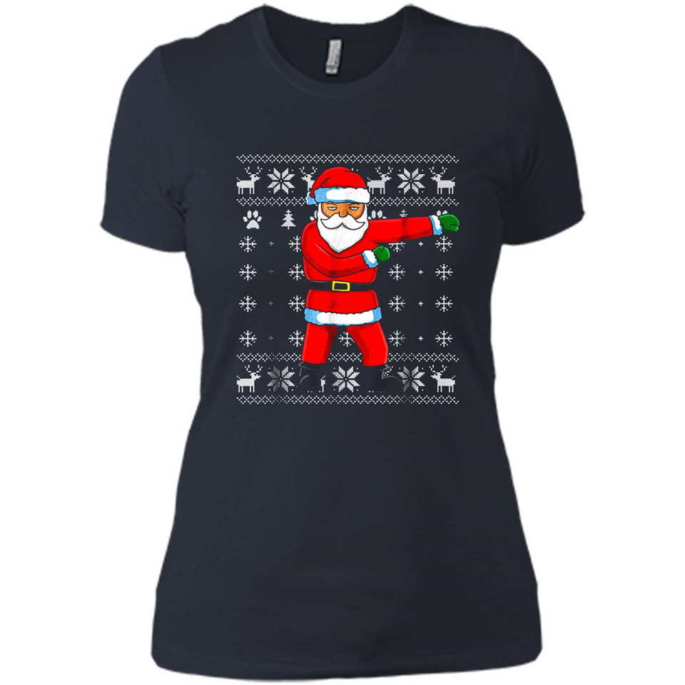 Flossing Santa Christmas Ugly Sweater Style Pajama Xmas Gift - Ladies' Boyfriend T-Shirt