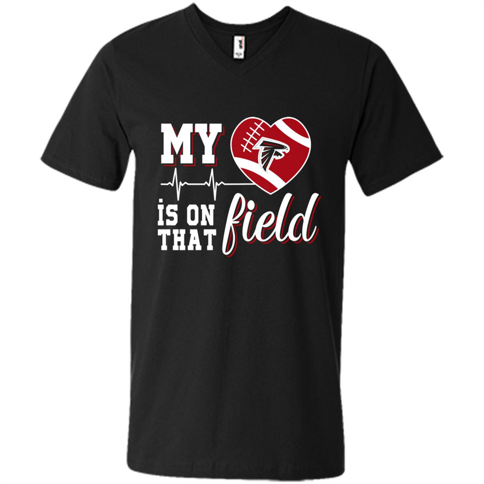 Atlanta Falcons Football My Heart is on that Field - Men's V-Neck