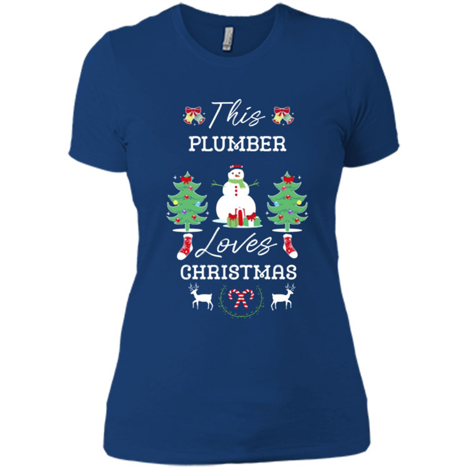 This Plumber Loves Christmas Tree Shirt with Snowman