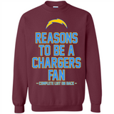 Reasons to be a Los Angeles Chargers Fan Complete List on Back - Sweatshirt