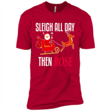 Sleigh All Day Then Rose Christmas Wine Gift - Premium Short Sleeve T-Shirt
