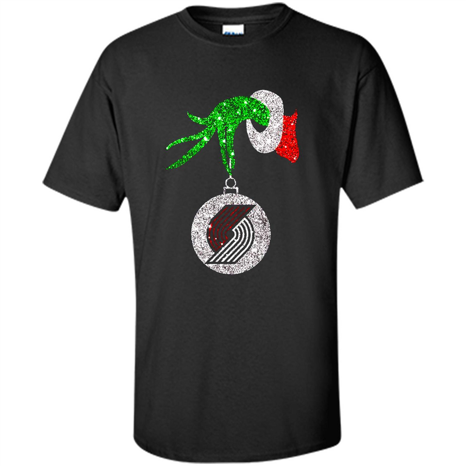Amazing shirt Portland Trail Blazers Glitter Grinch Monogram Ornament Christmas - Shirt