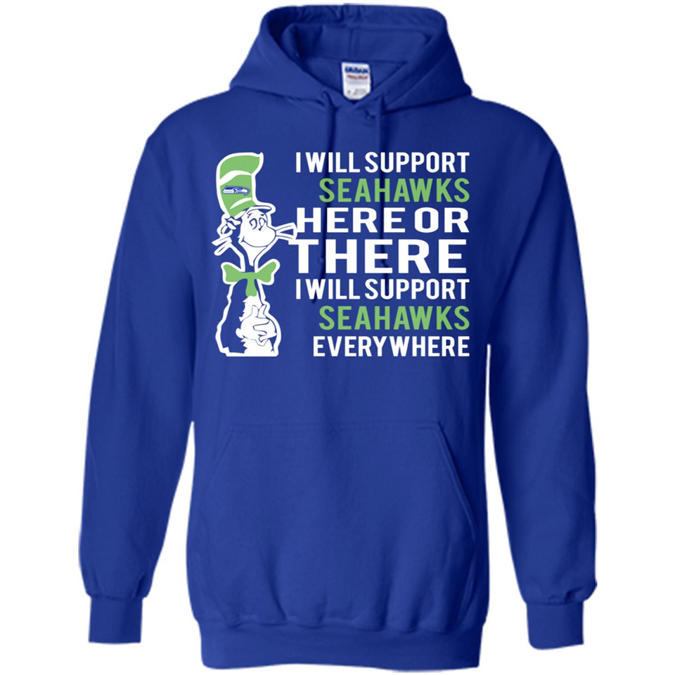 Shirt For Dr Seuss Cat And Seattle Seahawks Fans - Hoodie