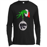 Amazing Kansas State Wildcats Glitter Grinch Monogram Ornament Christmas Gift - Canvas Long Sleeve T-Shirt