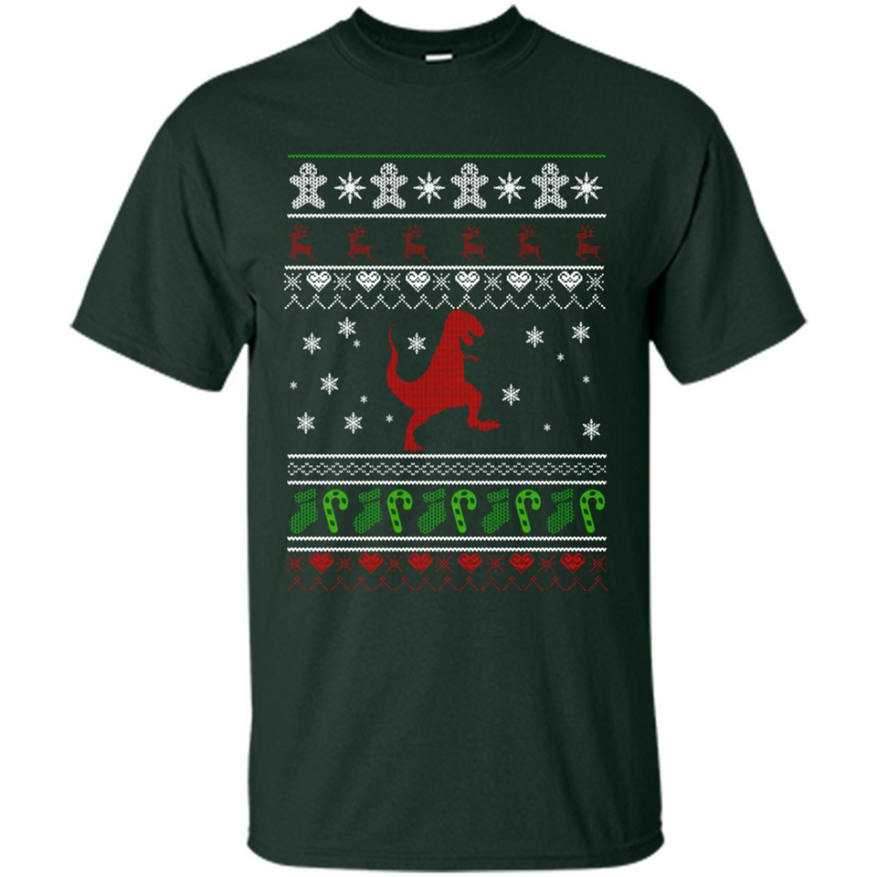 Dinosaur and Santa Ugly Christmas Sweater - Shirt
