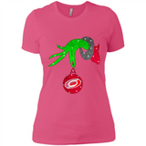 GRINCH HAND HOLDING CAROLINA HURRICANES GLITTER CHRISTMAS PINGPONG