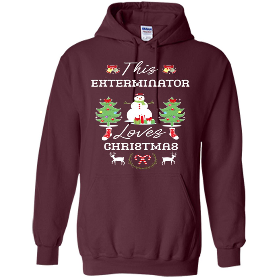 This Exterminator Loves Christmas Tree Shirt with Snowman