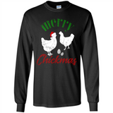 Christmas Chicken Shirt Santa Hens Lover Funny Farmer Gift - Long Sleeve T-Shirt