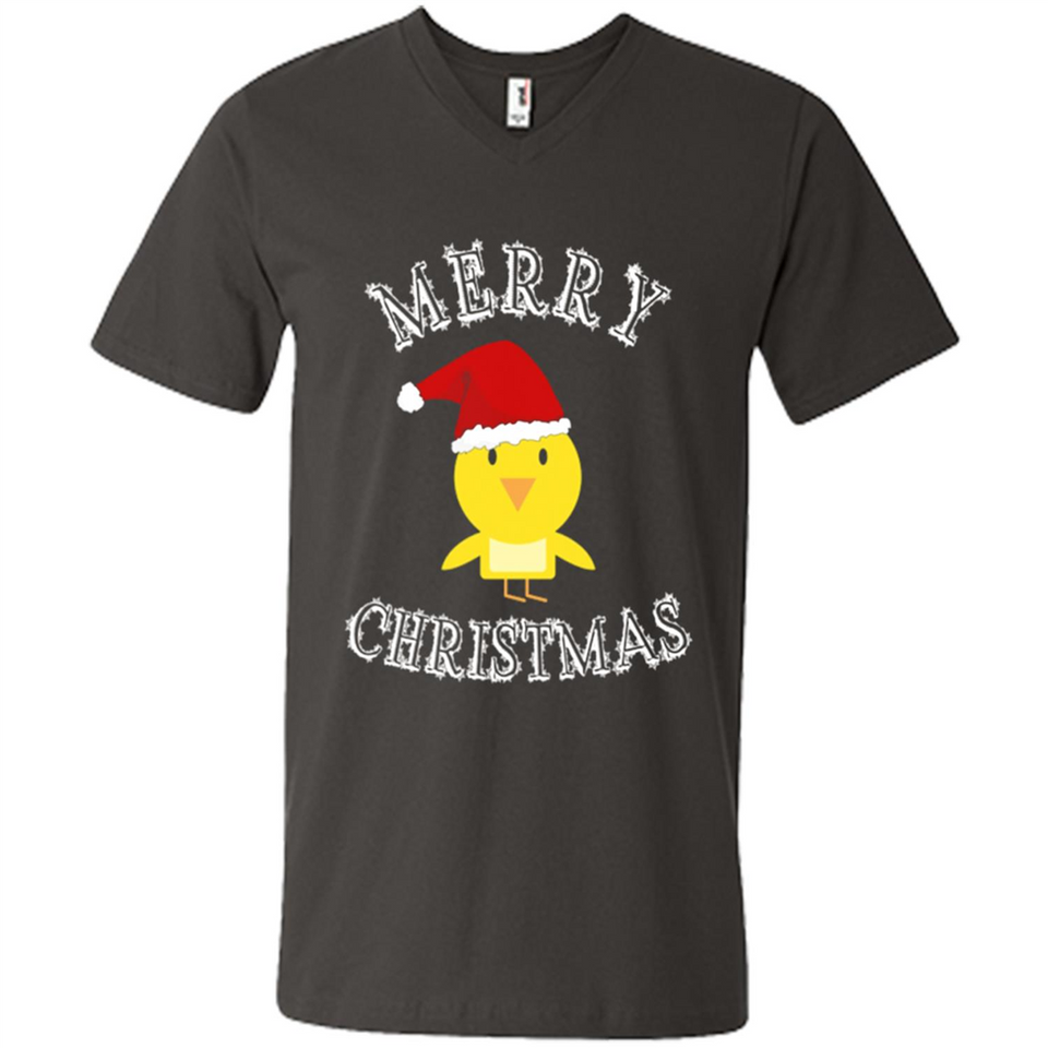 Bird Santa Merry Christmas T-Shirt - Birds Watchers Xmas - Men's V-Neck