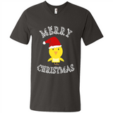 Bird Santa Merry Christmas T-Shirt - Birds Watchers Xmas - Men's V-Neck